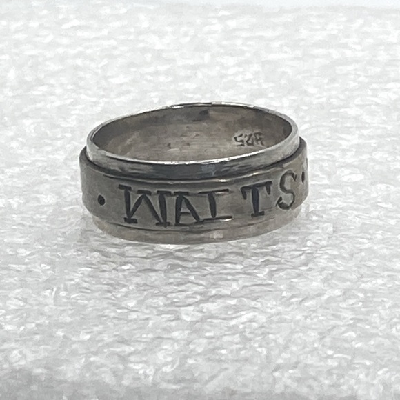 Vtg Sterling Silver ‘ True Love Waits ‘ Rustic Style Engraved Band Sz 7 - Picture 4 of 7
